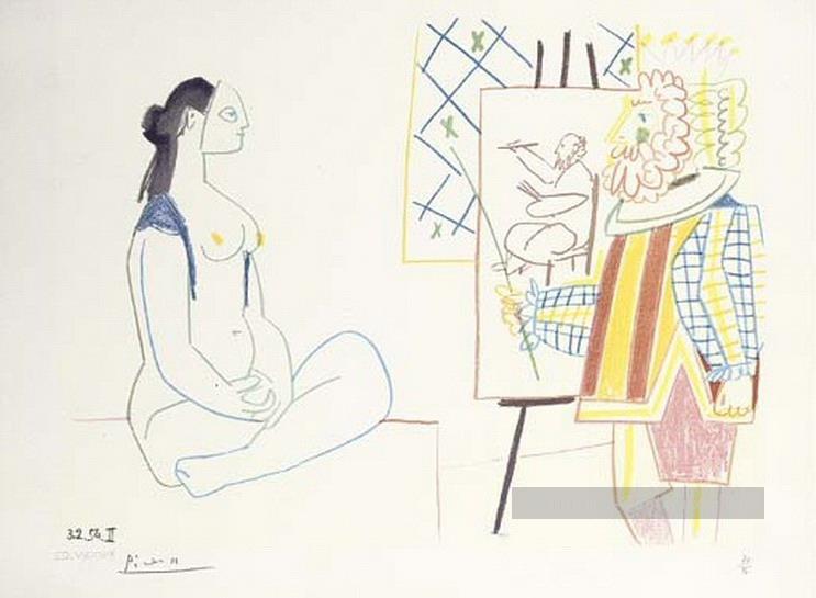 L’artiste et son modèle L artiste et son modèle II 1958 cubiste Peintures à l'huile